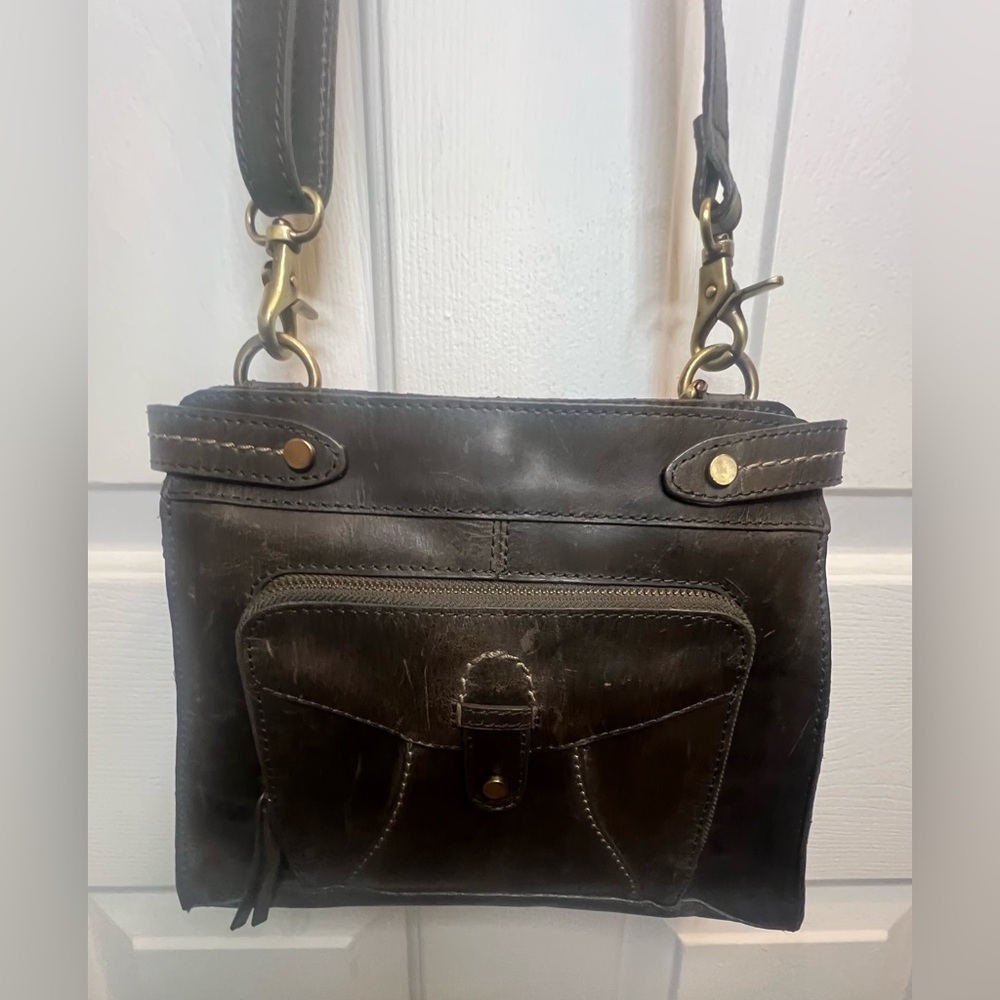 Born Dark Brown Leather Crossbody Bag